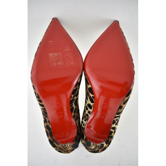 Christian Louboutin Kate 100 Pony Madagascar Leopard Black Brown Heel Pump 39 - Picture 12 of 12